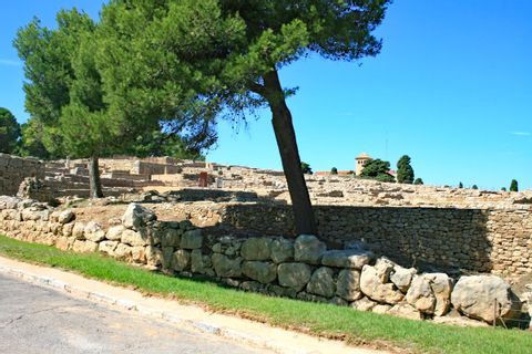 Ruines of empuries with trees