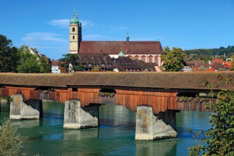 Überdachte Brücke in Bad Säckingen im Südschwarzwald