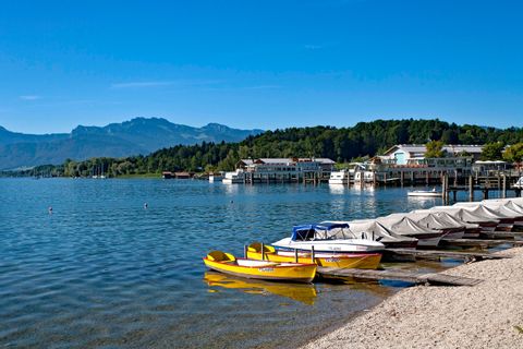 Boats in the port of Prien at Lake Chiemsee